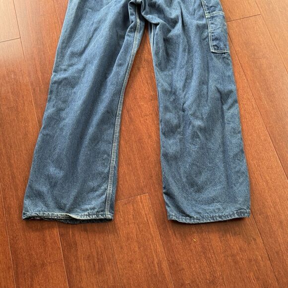 Duck Head Bib Overalls 32W 30L Made In USA Blue Jean Coveralls Outerwear Vintage - Picture 8 of 10